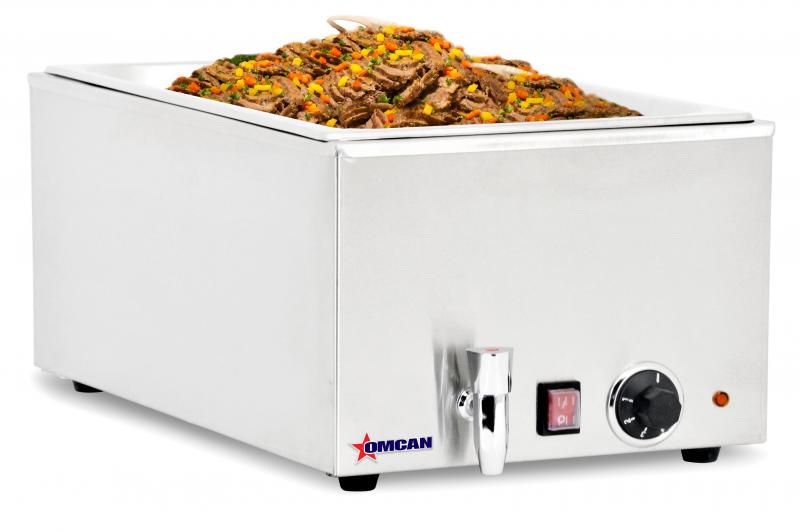 Single Chamber Food Warmer with 2 Half-size Pans or 1 Full-size Pan Capacity